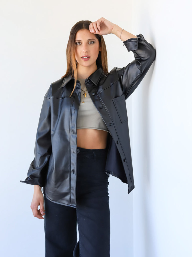 CHAQUETA ECOCUERO BLACK